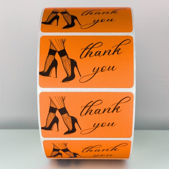 Chic Thank You Stickers - High Heels & Stockings Design Small Business Packaging - Picture 8 of 11